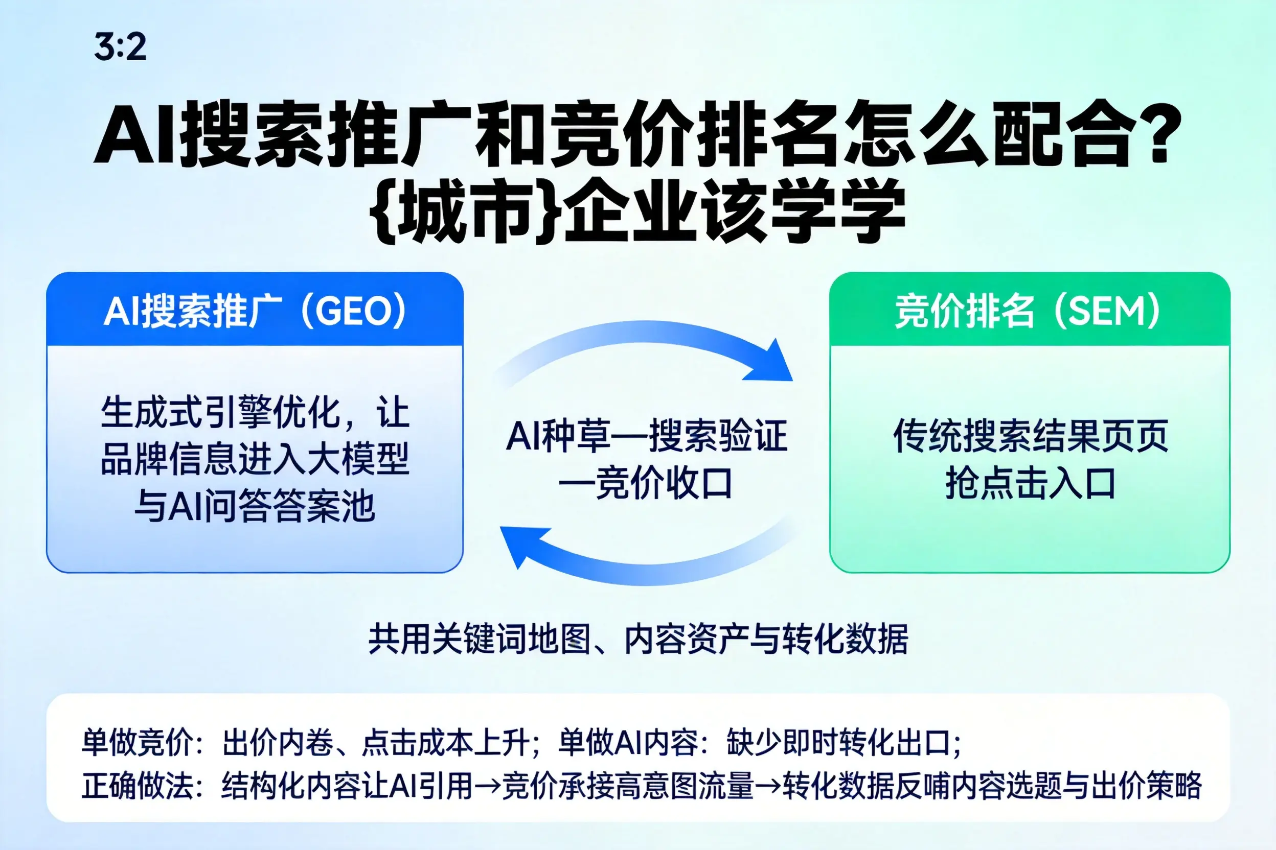 AI搜索推广和竞价排名怎么配合？石家庄企业该学学